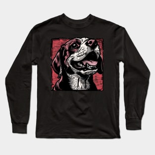 Retro Art Beagle Dog Lover Long Sleeve T-Shirt